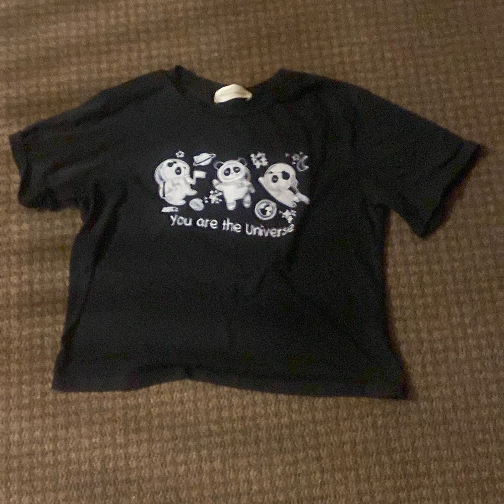 Black French pastry kids tee